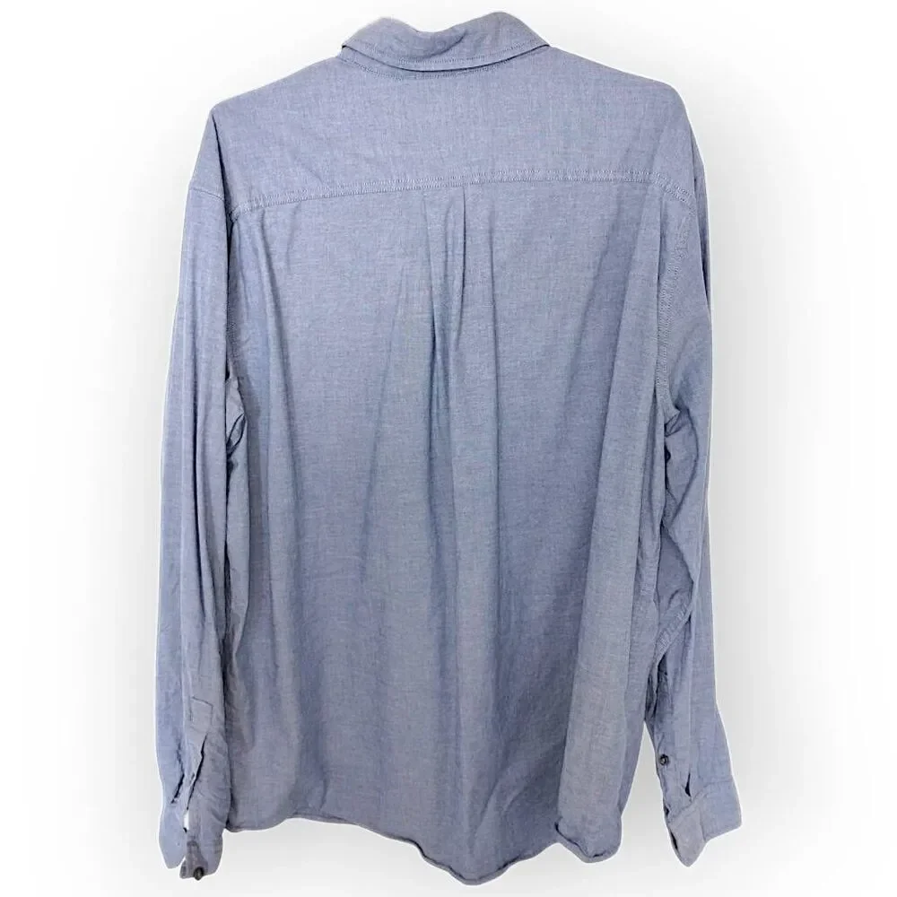 Eddie Bauer Mens Blue Oxford Long‎ Sleeves Sz XL Classicore Preppy Long Sleeves